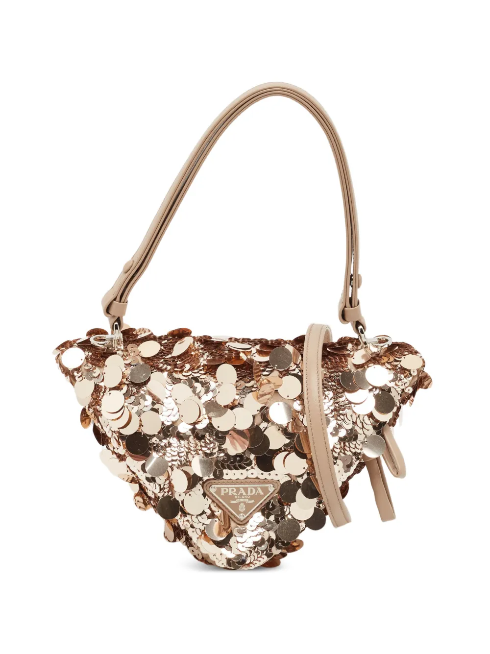 Prada Pre-Owned sequin-embellished shoulder bag - Oro