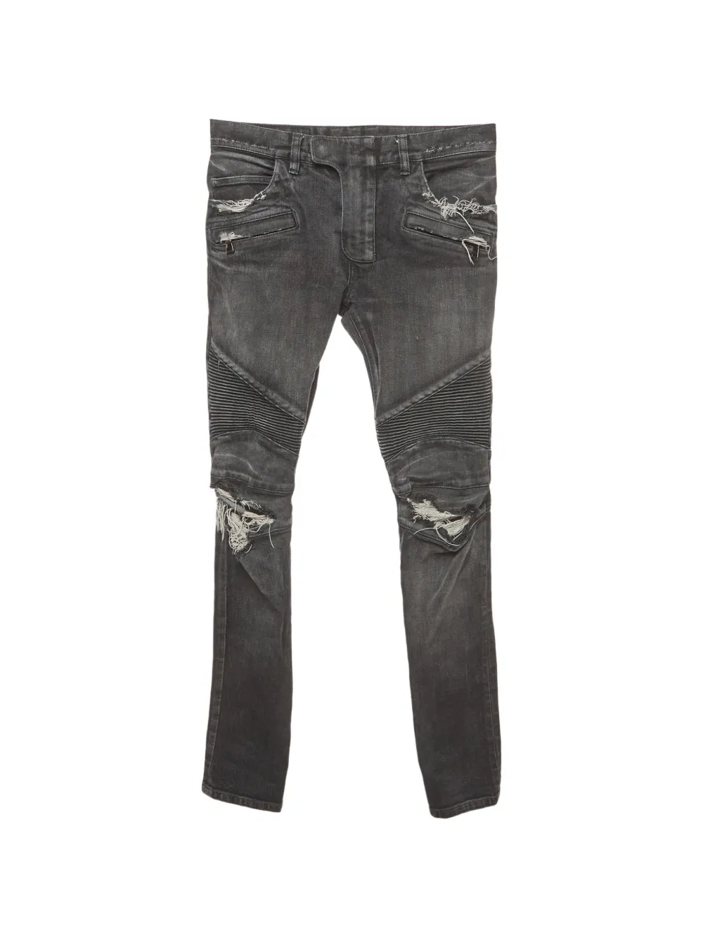 Balmain Pre-Owned distressed-effect jeans - Gris Balmain Pre-Owned distressed-effect jeans - Gris