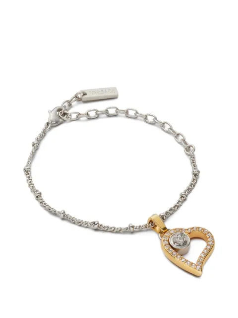 Versace crystal-embellished heart-pendant bracelet