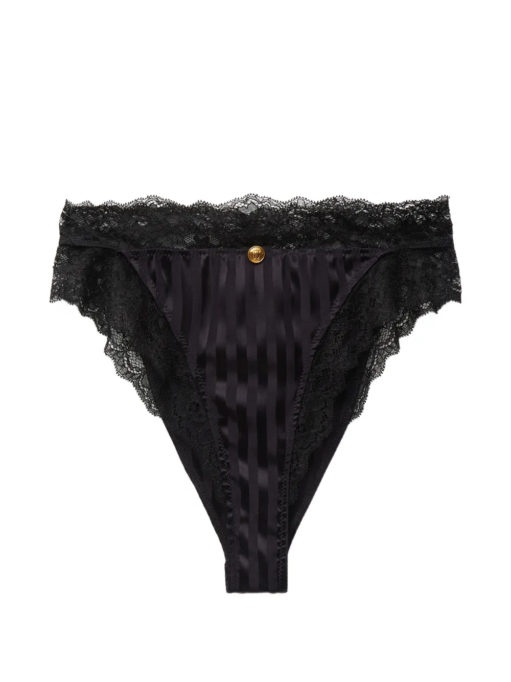 Versace lace-trim jacquard silk slip briefs - Nero