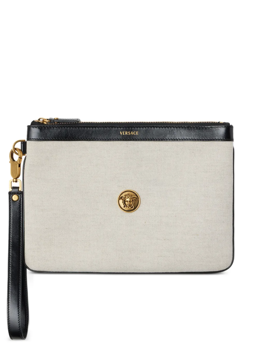 Versace Pouch Rivière in tela - Toni neutri