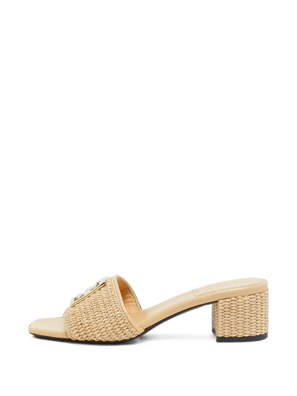 Givenchy Pre-Owned 4G woven straw slide sandals - Tons neutres Givenchy Pre-Owned 4G woven straw slide sandals - Tons neutres