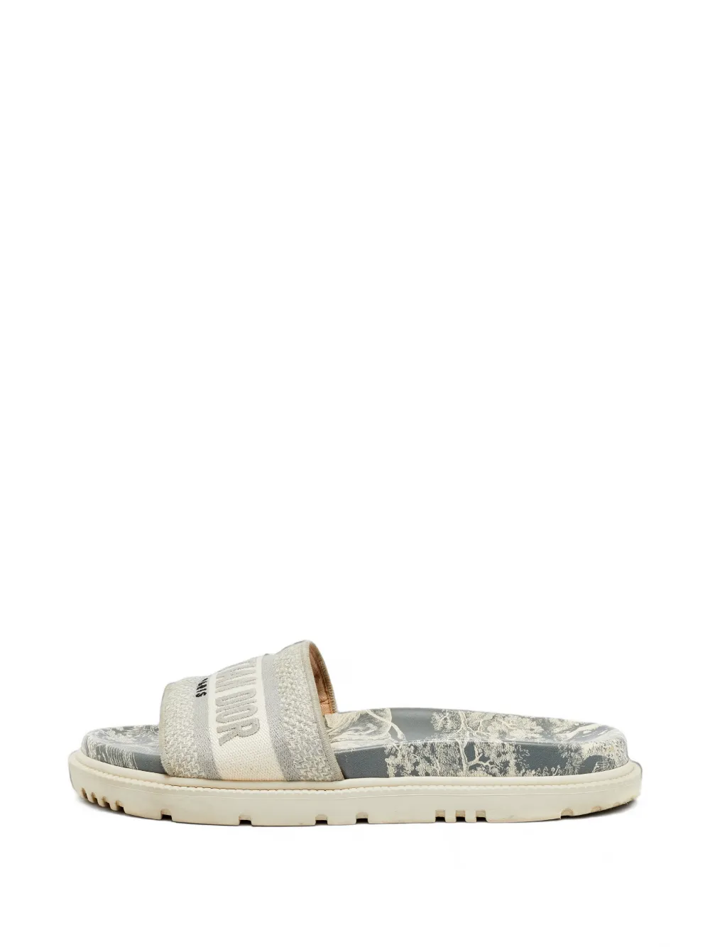 Christian Dior Pre-Owned Dway canvas flat sandals - Gris Christian Dior Pre-Owned Dway canvas flat sandals - Gris