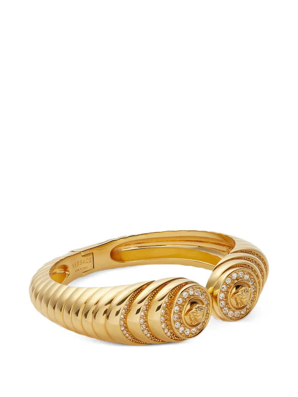 Versace Bracciale rigido con cristalli - Oro