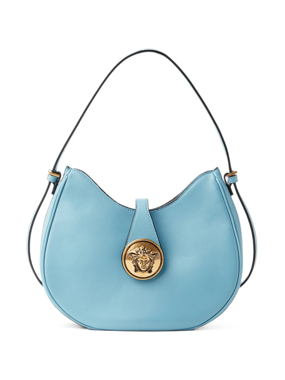 Versace Borsa a spalla Emblème in nappa - Blu