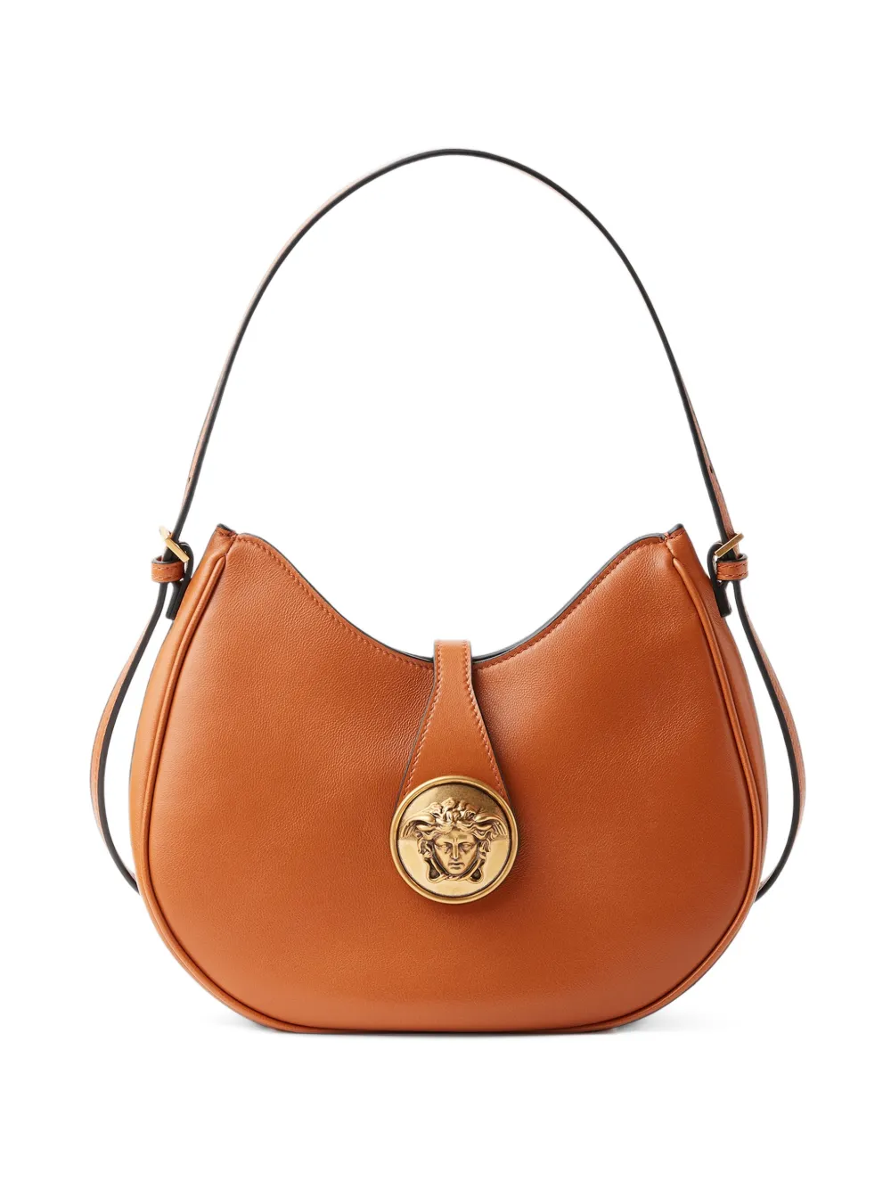 Versace Emblème nappa shoulder bag - Marrone