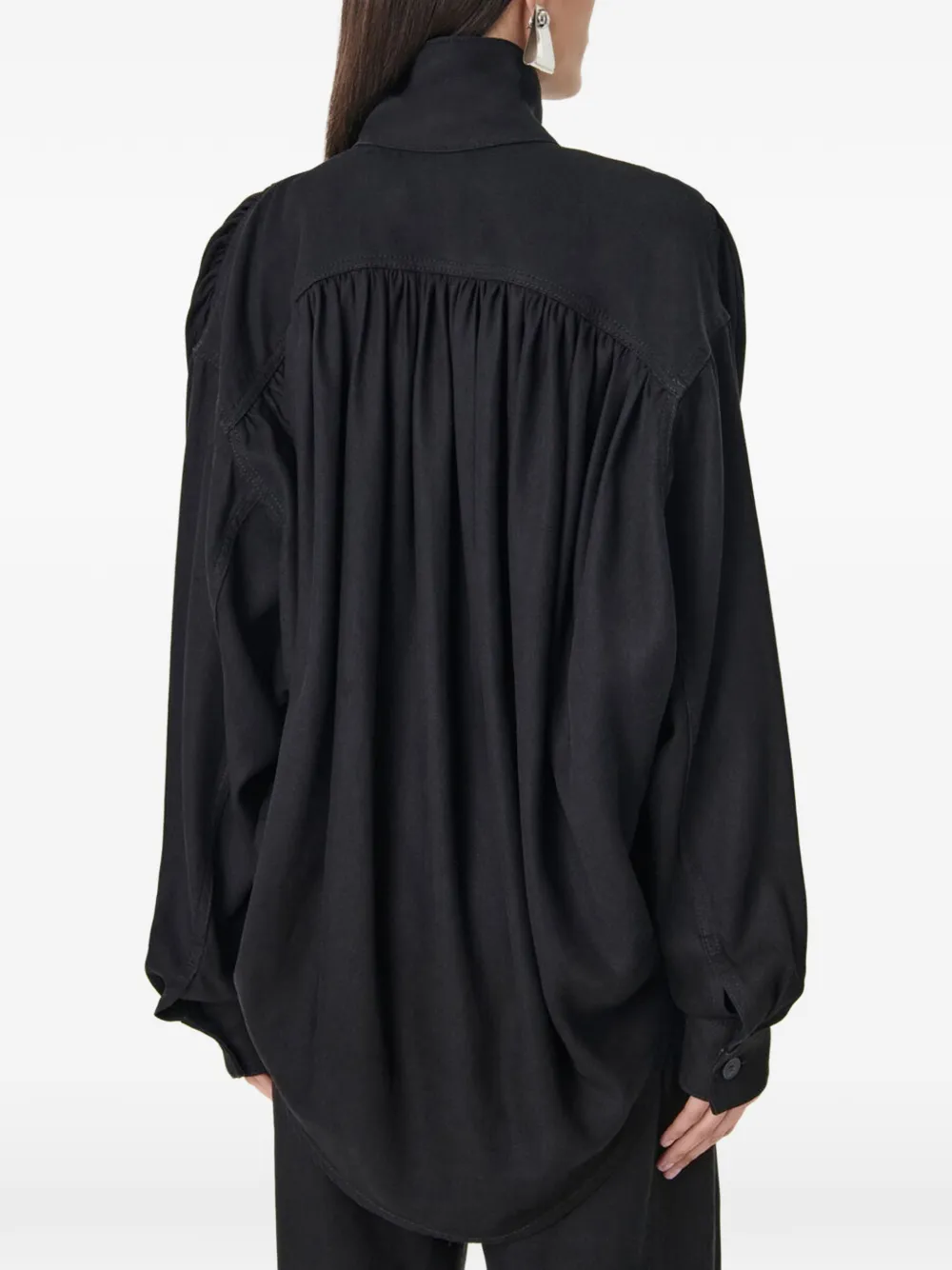 IRO Fenyra gerimpeld denim jack Zwart