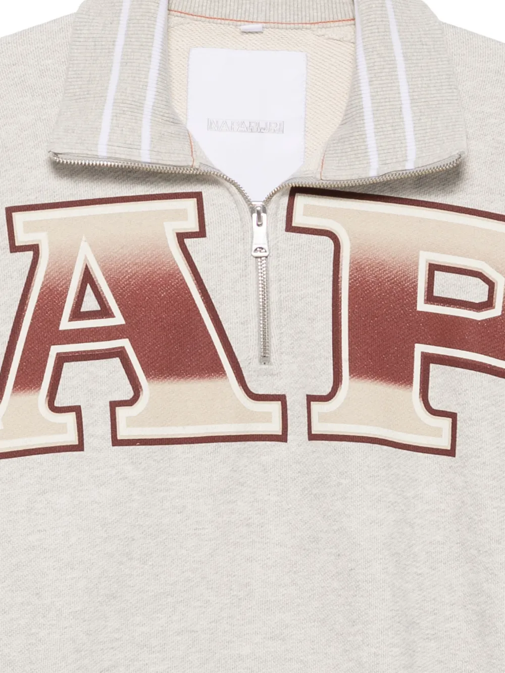 Napapijri logo-print half-zip sweathsirt Grijs
