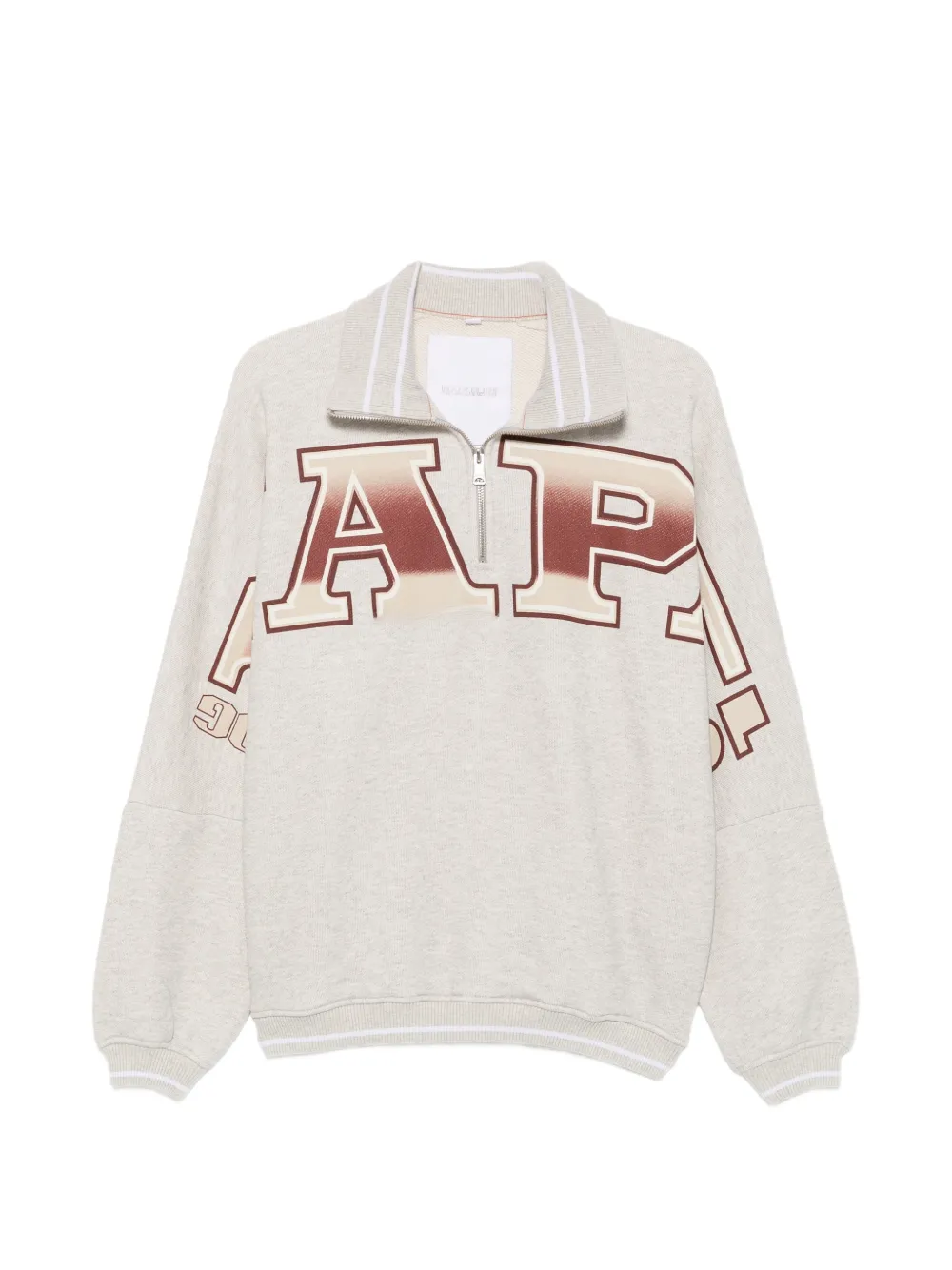 Napapijri Felpa con mezza zip e logo - Grigio