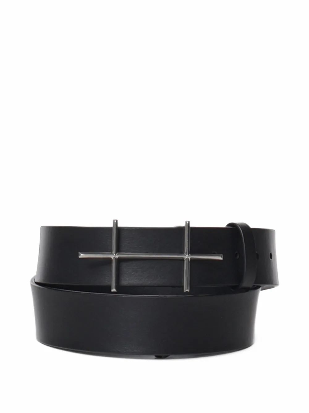 HELIOT EMIL cross-detail leather belt | Black | Image 1