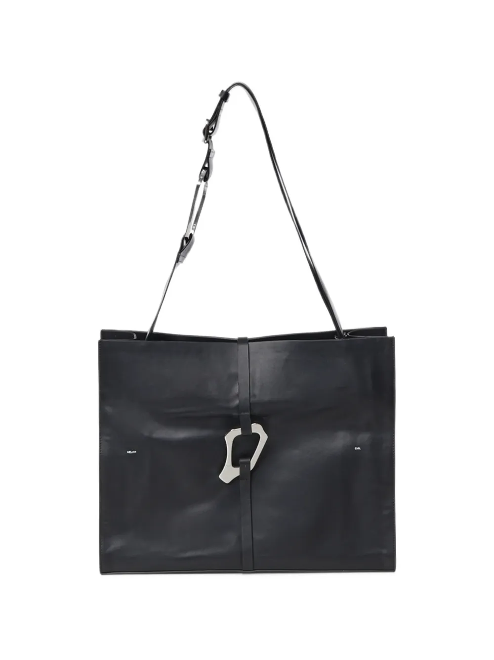 HELIOT EMIL Luculent carabiner leather messenger bag - Nero