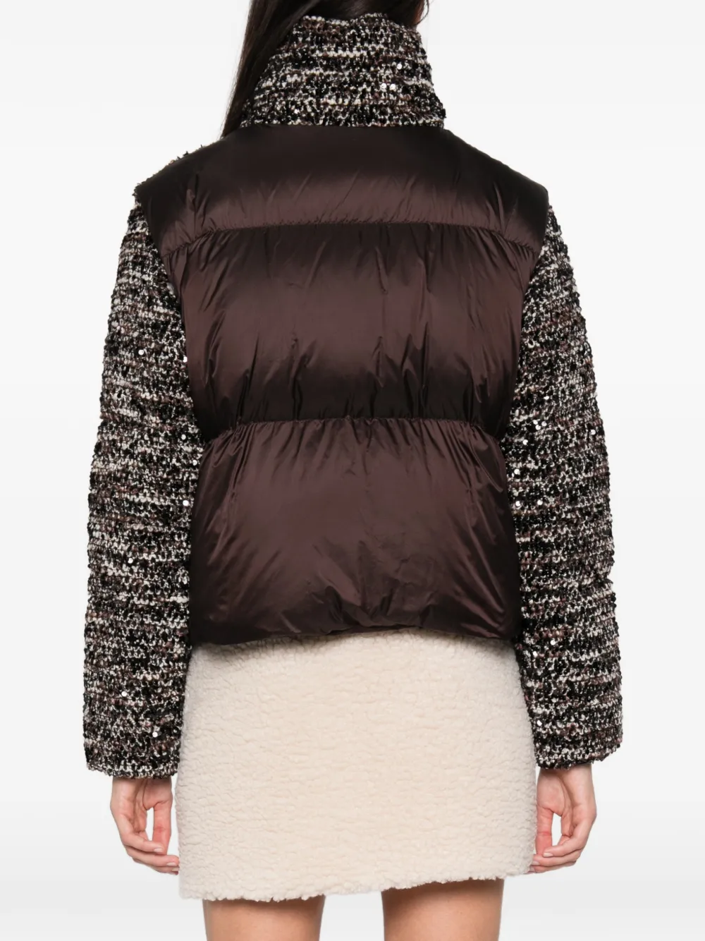 Moncler Tweed jack met pailletten Zwart