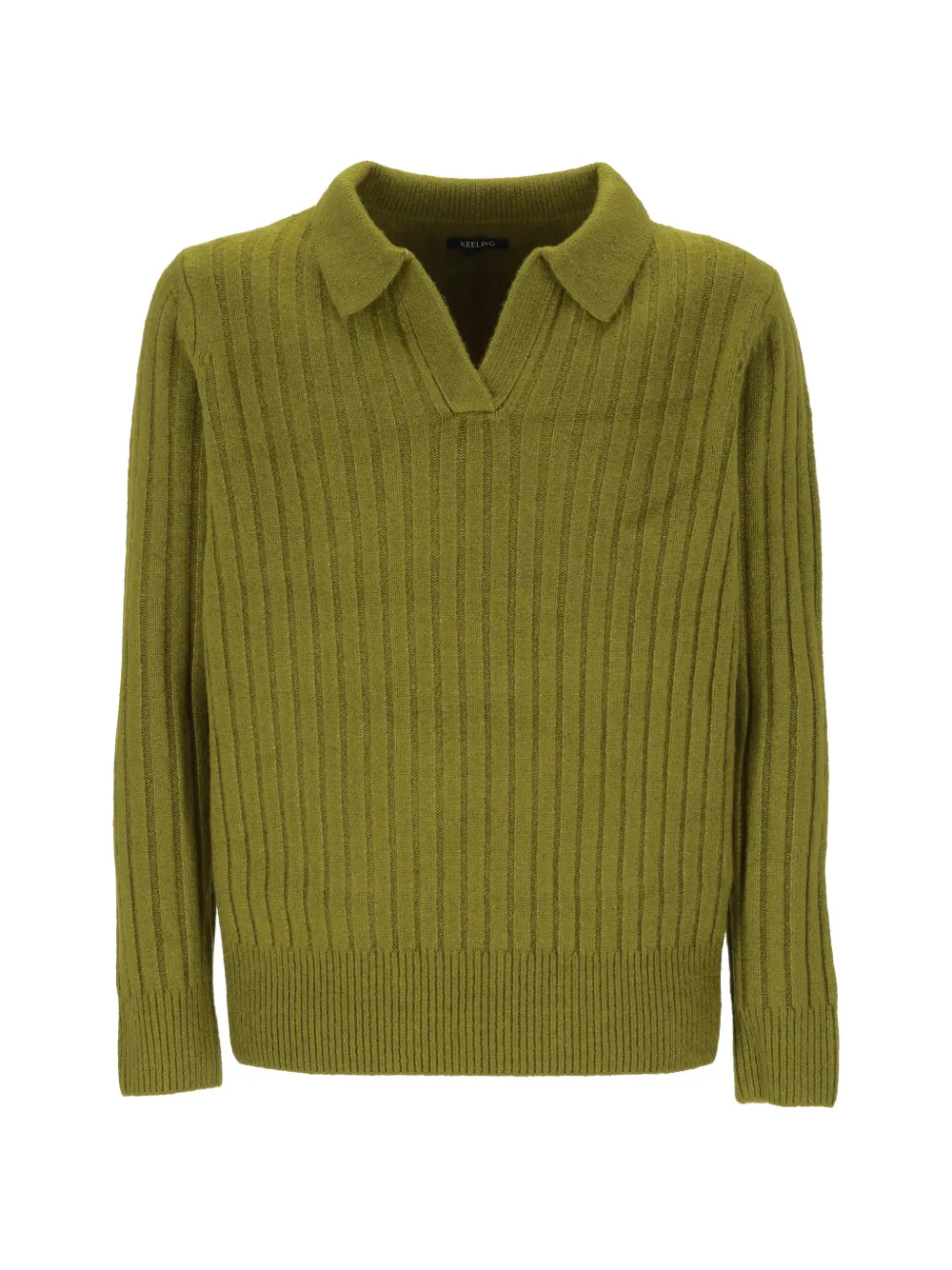 KEELING ribbed-knit polo-collar sweater