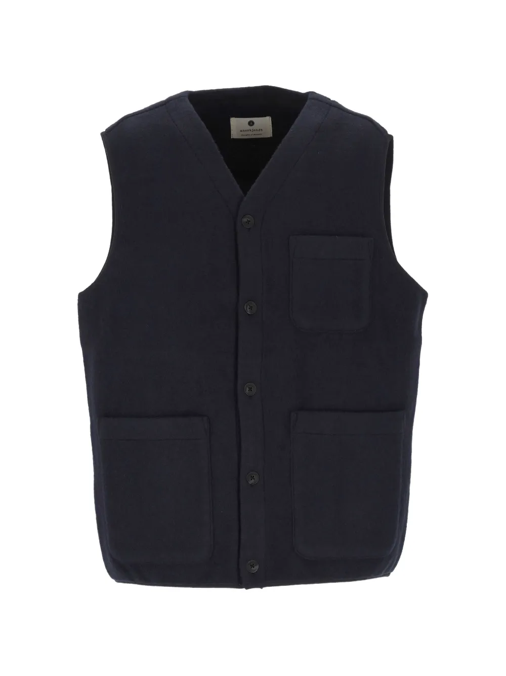 ANERKJENDT patch-pocket gilet - Bleu