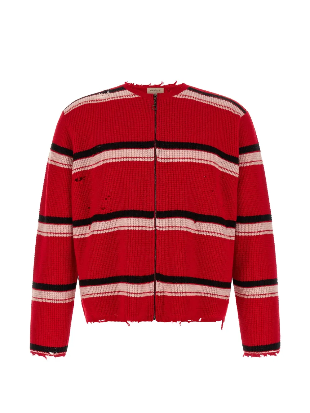 Second/Layer Friends striped knit zip-up sweater - Red
