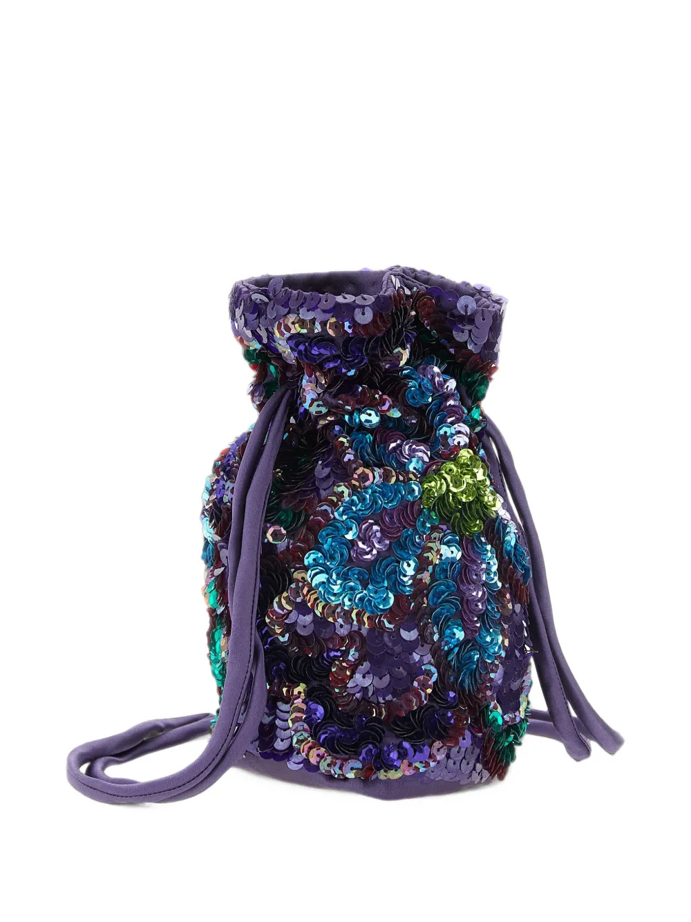 P.A.R.O.S.H. Gla sequin-embroidered floral bucket bag Paars