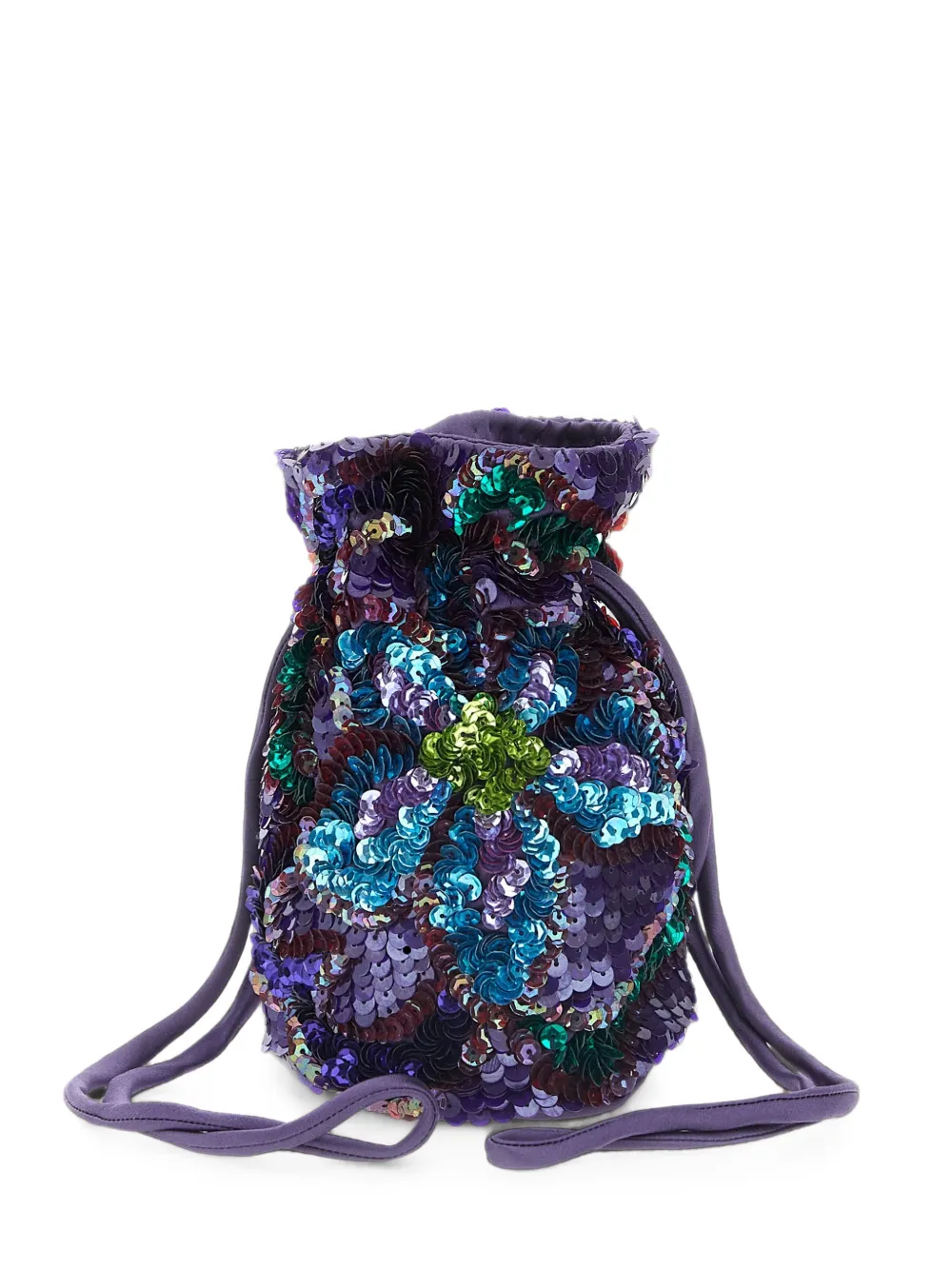 P.A.R.O.S.H. Gla sequin-embroidered floral bucket bag - Viola