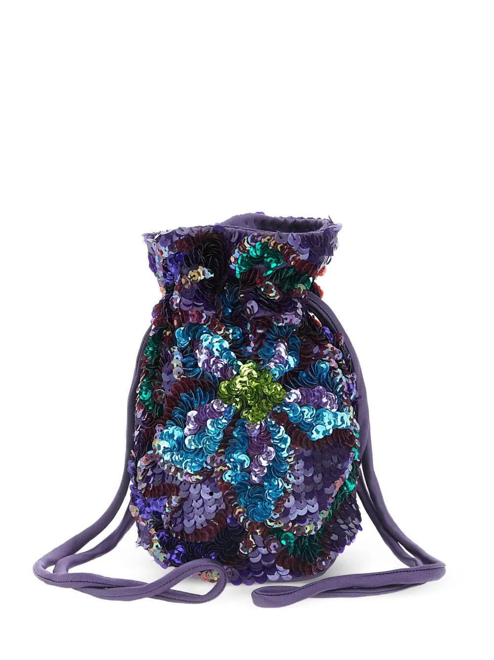 P.A.R.O.S.H. Gla sequin-embroidered floral bucket bag - Viola