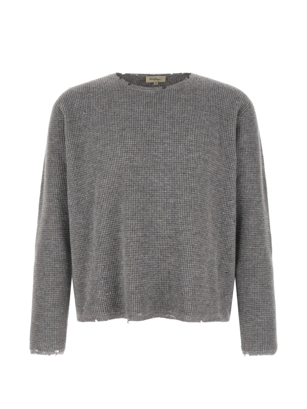 Second/Layer Friends distressed honeycomb-knit sweater - Grey