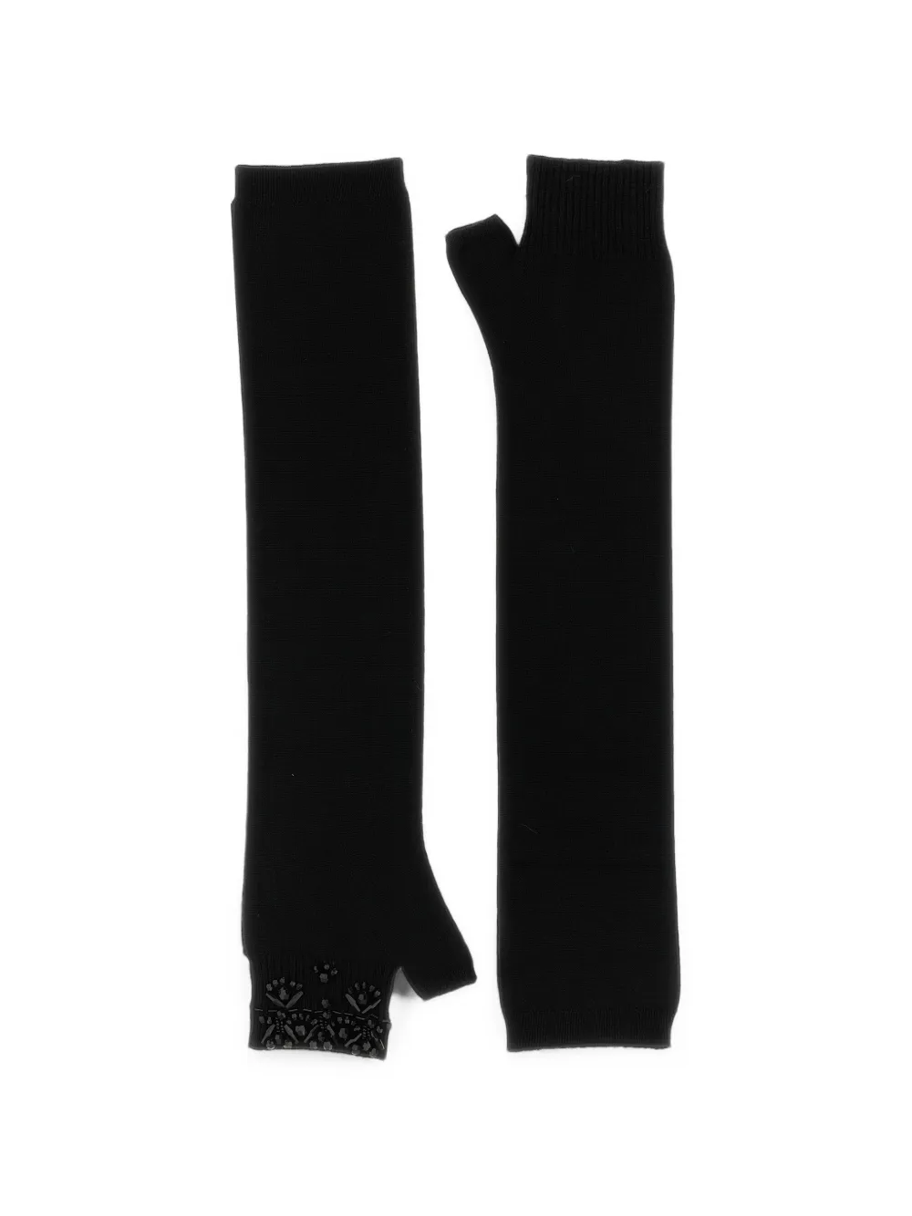 P.A.R.O.S.H. Look26 bead-embellished fingerless gloves - Nero