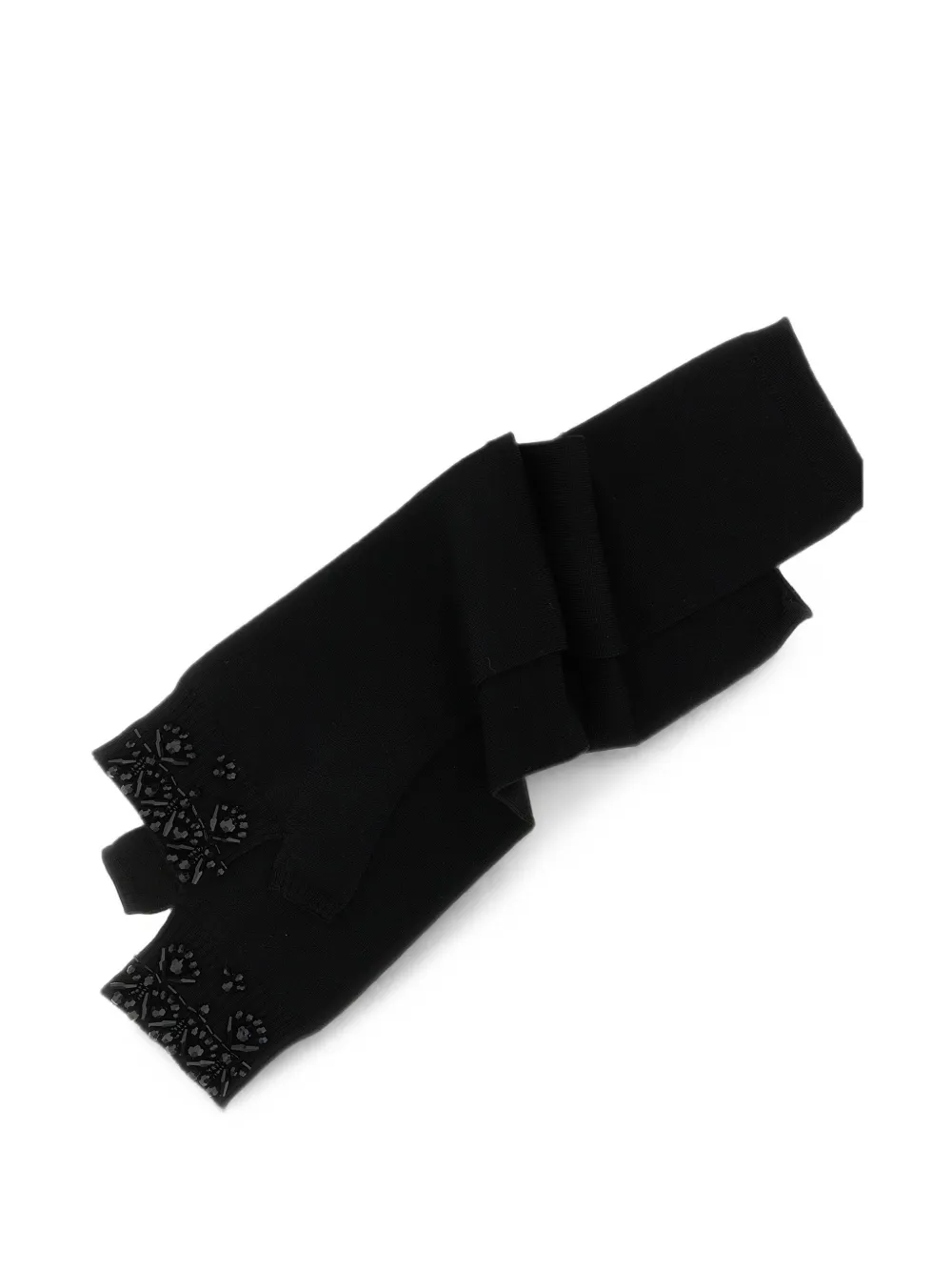 P.A.R.O.S.H. Look26 bead-embellished fingerless gloves Zwart