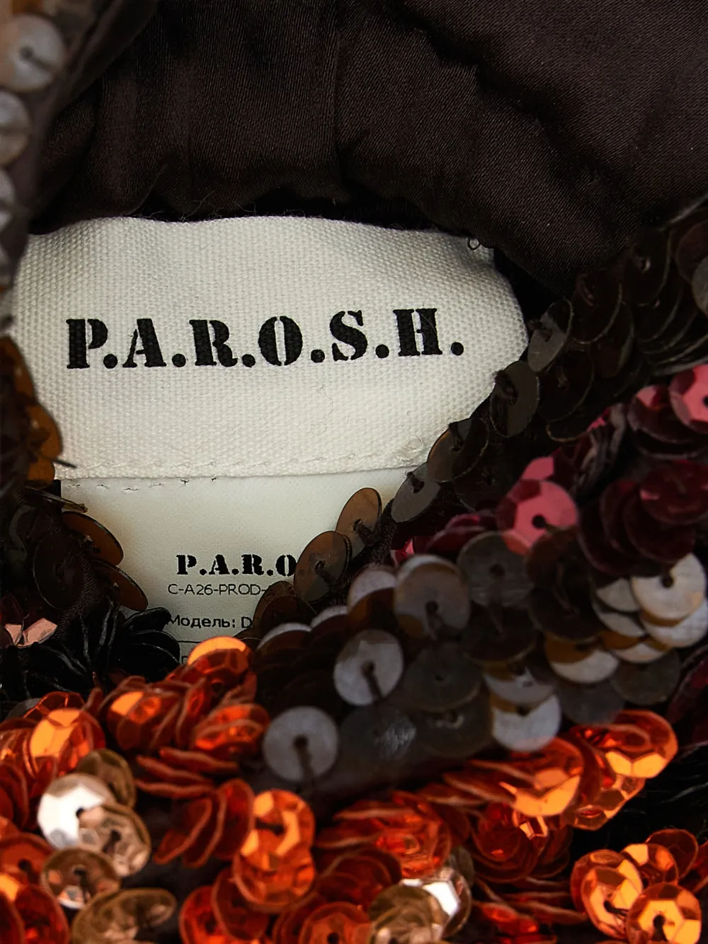 P.A.R.O.S.H. sequin-embroidered bucket bag Bruin