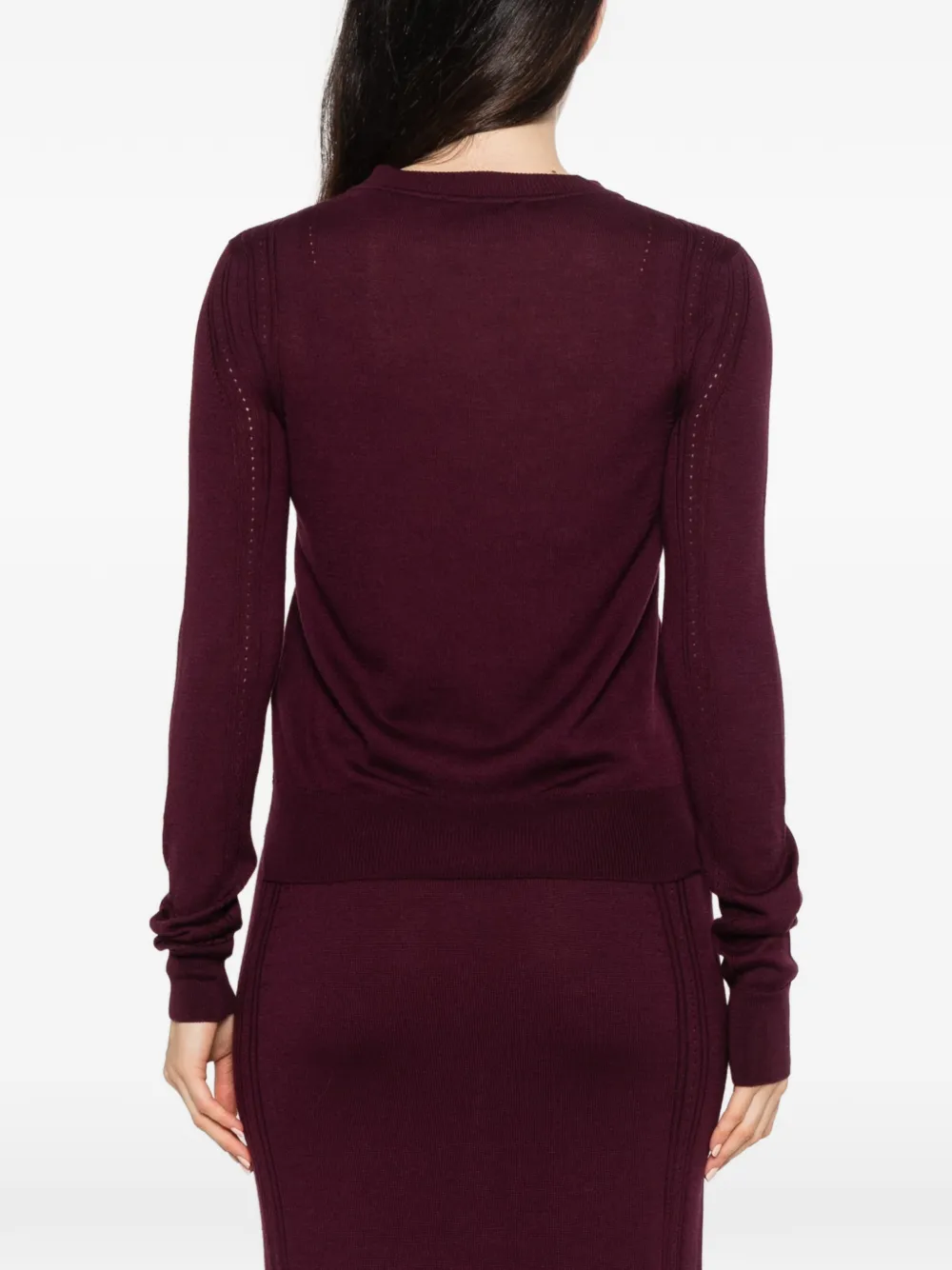 Ermanno Scervino embroidered-detailing fine-knit cardigan Paars
