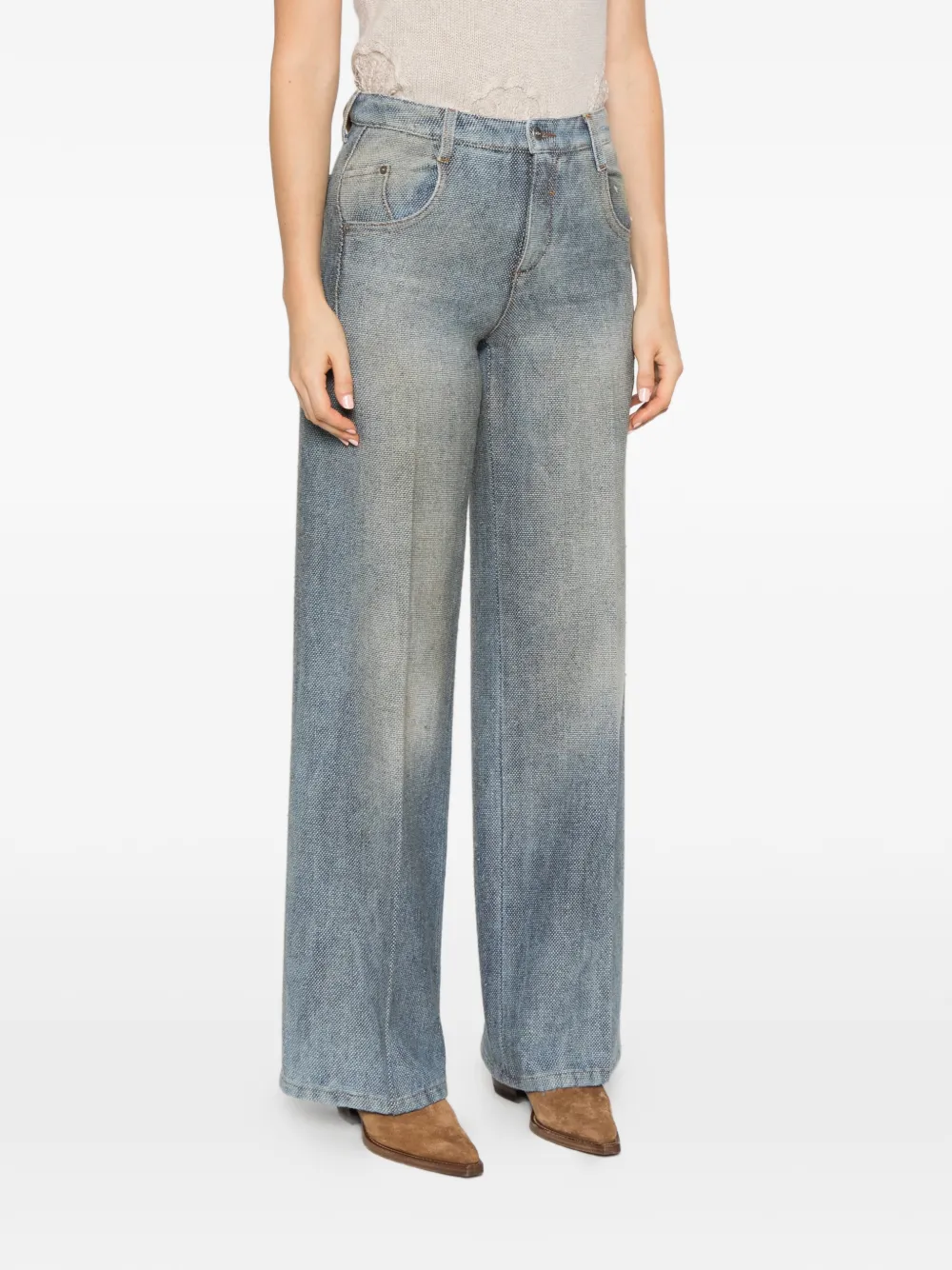 Ermanno Scervino textured straight-leg jeans Blauw