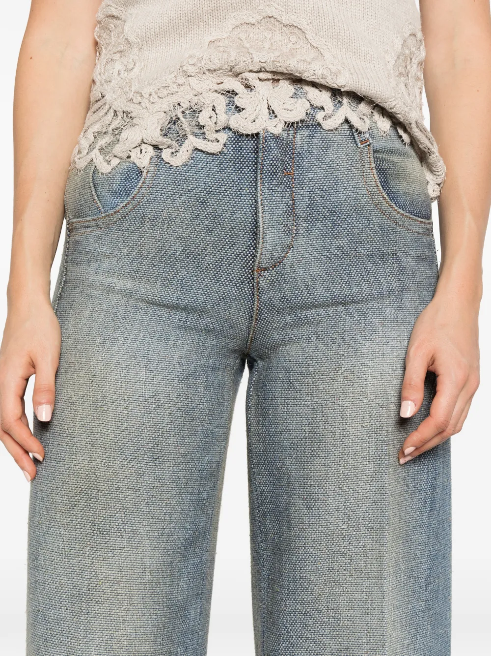 Ermanno Scervino textured straight-leg jeans Blauw