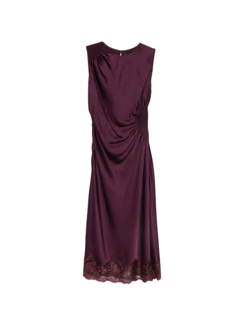 Ermanno Scervino vestido midi con ribete de encaje y detalle fruncido