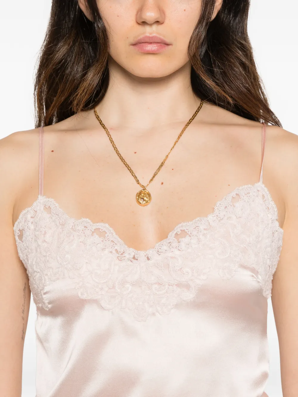 Ermanno Scervino lace-trimmed silk-blend camisole Roze