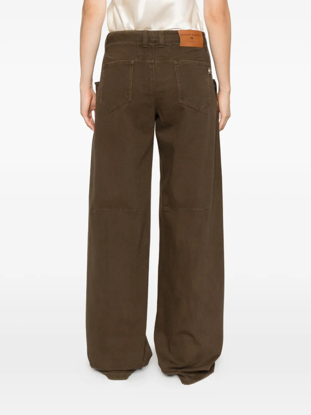 Ermanno Scervino button-detail wide-leg trousers Bruin