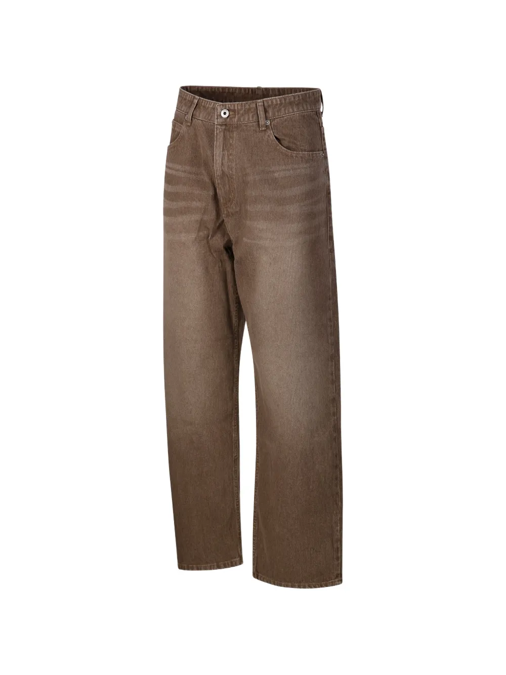 COOR Ribfluwelen jeans met wassing Bruin