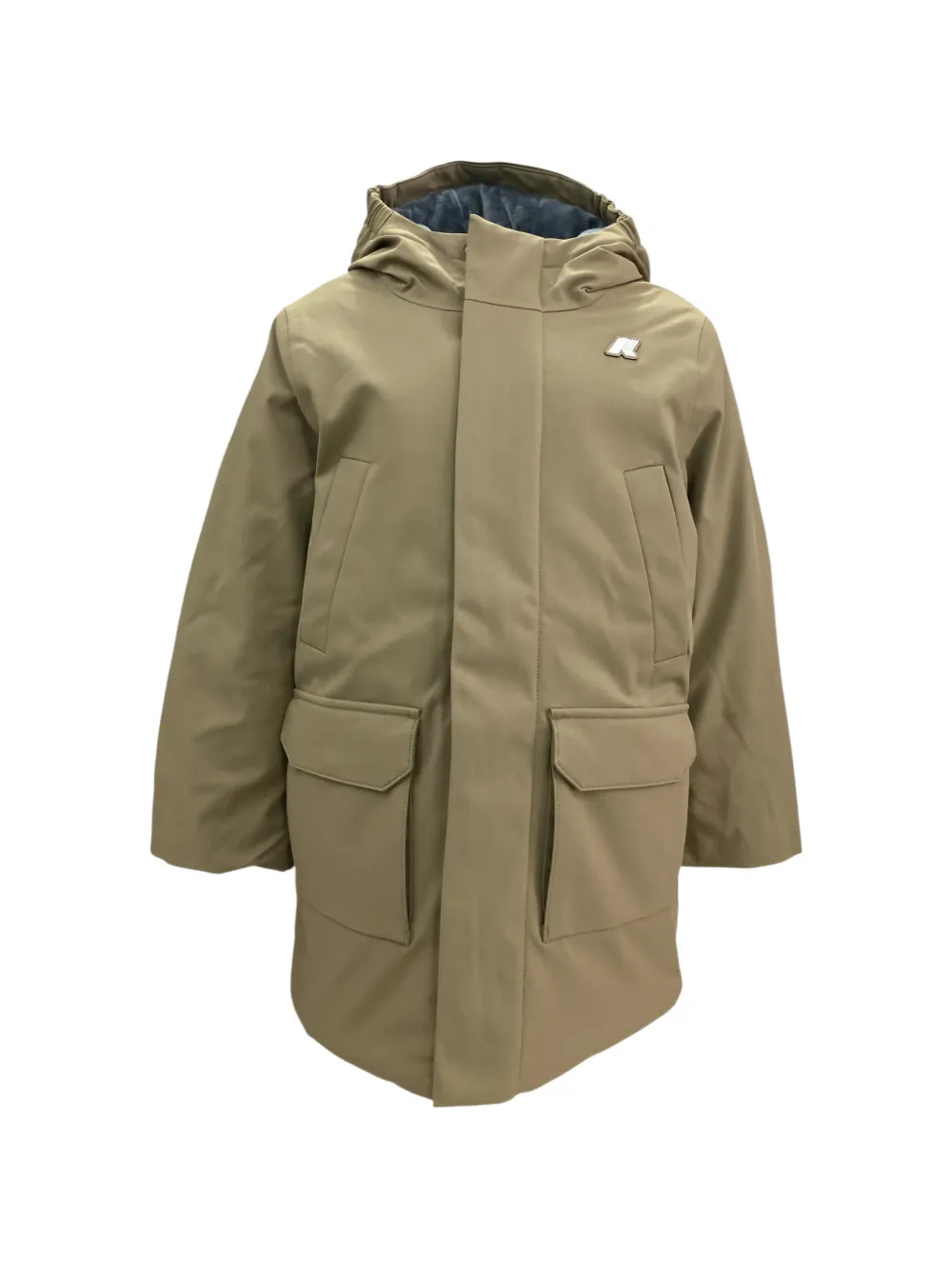 K Way Kids Jas met logopatch en capuchon Groen