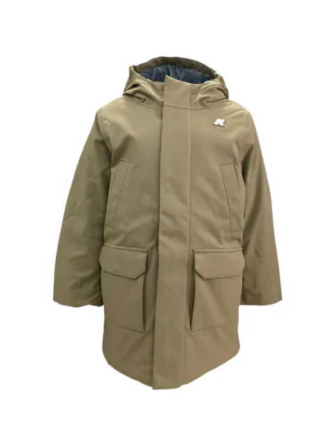 K Way Kids hooded logo-patch coat