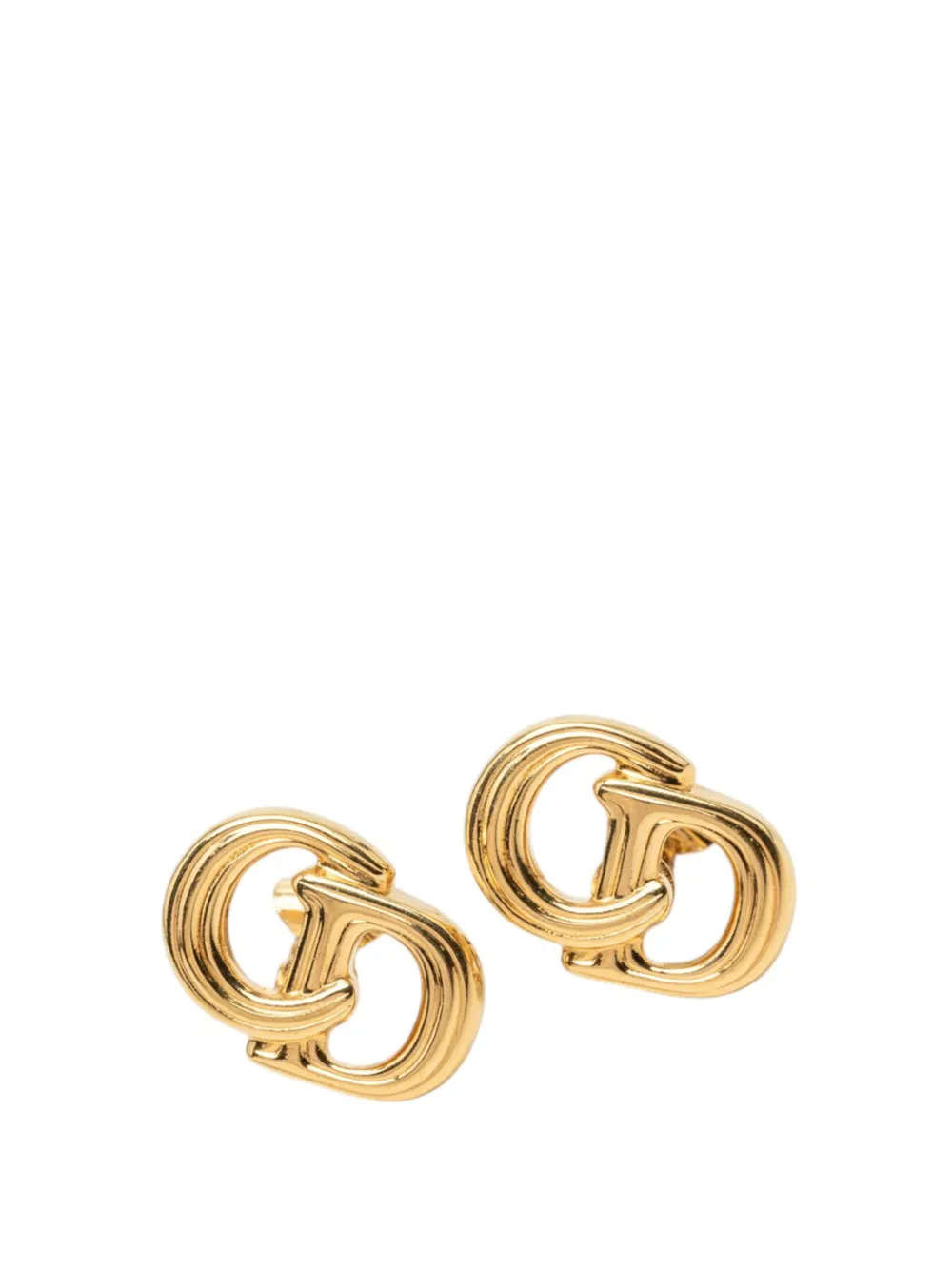 Christian Dior Pre-Owned 2000-2026 Gold Plated CD Logo Clip On Earrings costume earrings - Oro