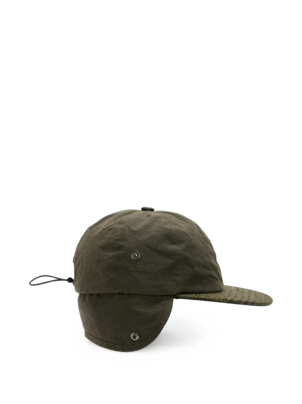 Barbour check-pattern ear-flap cap Groen