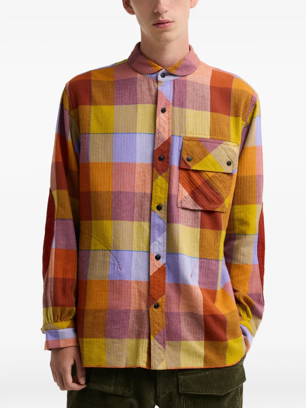 Barbour x Norbit geruit overhemd met elleboog-patch Oranje
