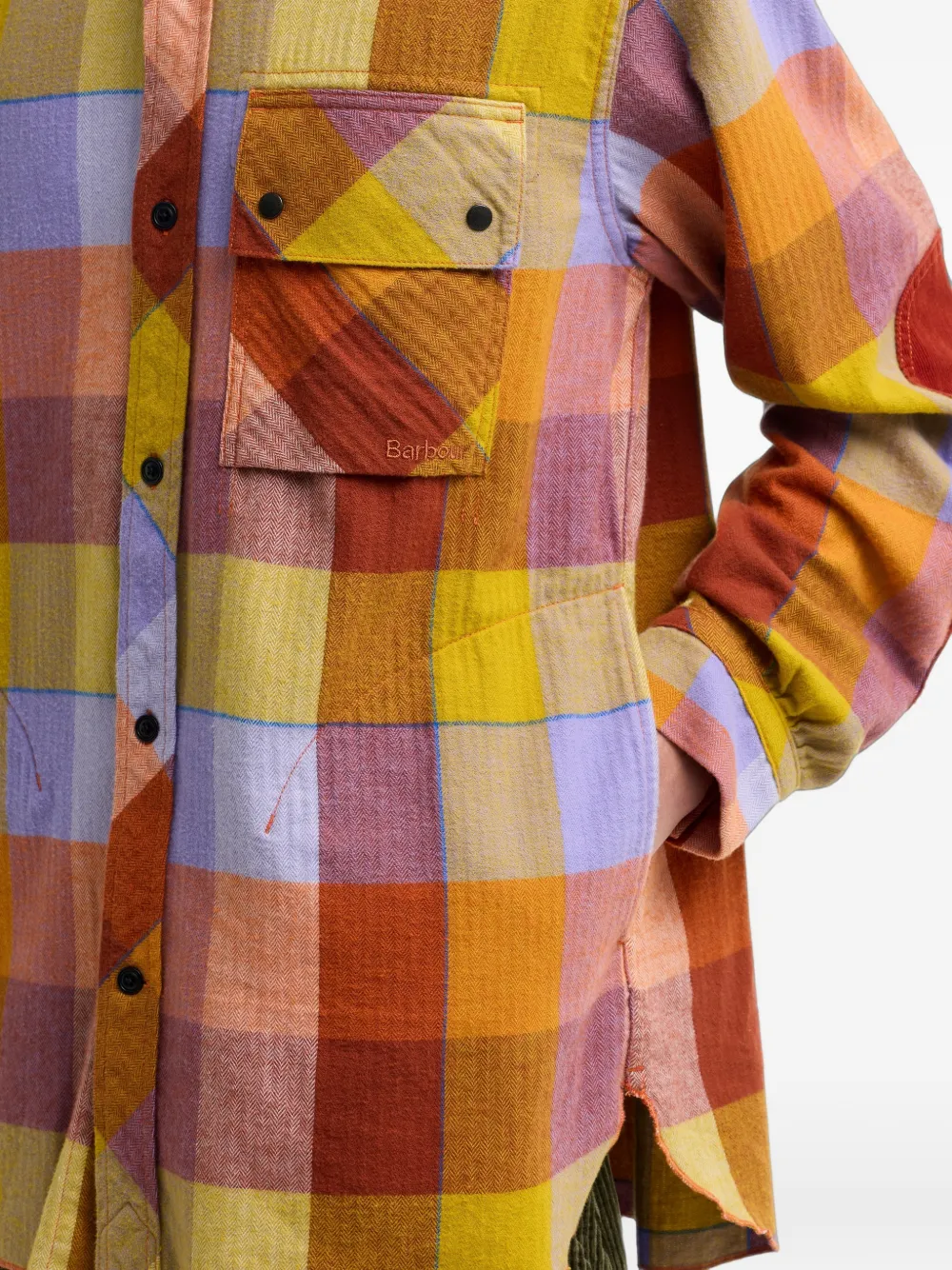 Barbour x Norbit geruit overhemd met elleboog-patch Oranje