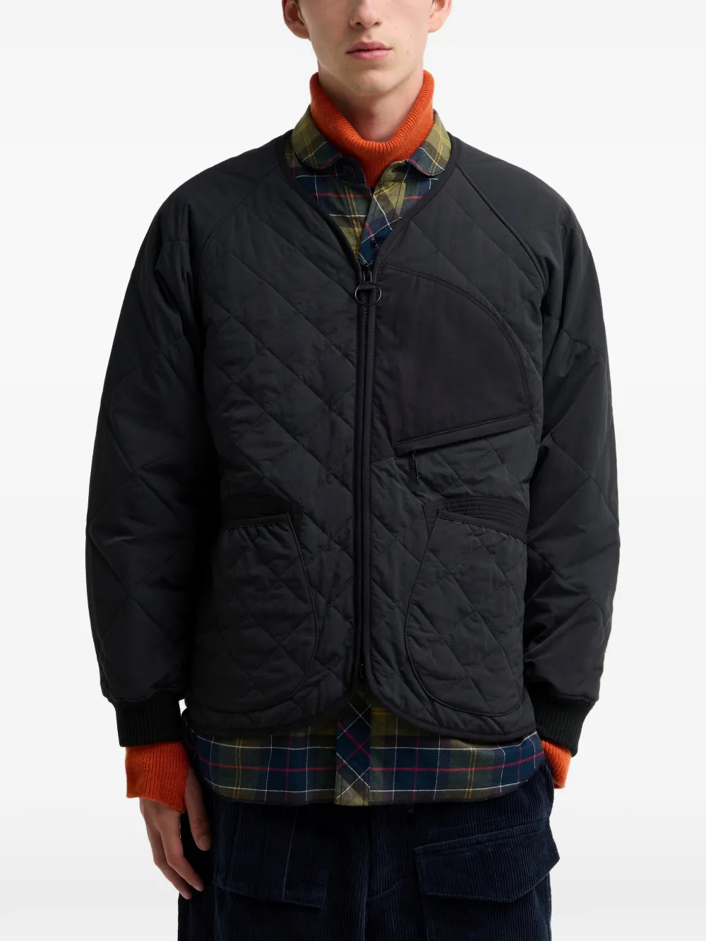Barbour x Norbit gewatteerd jack met vlakken Zwart