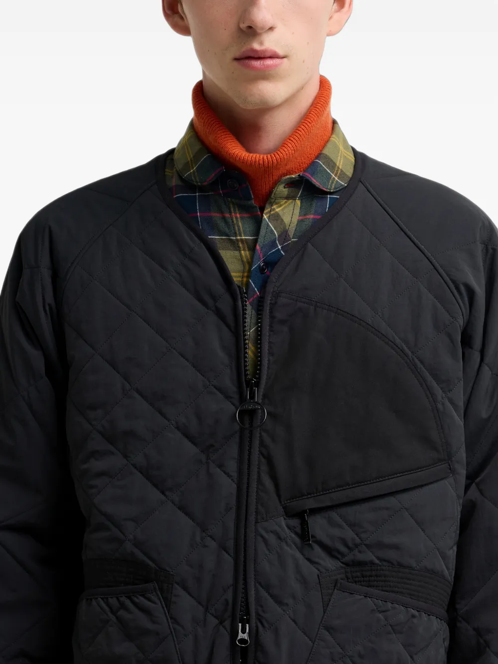 Barbour x Norbit gewatteerd jack met vlakken Zwart