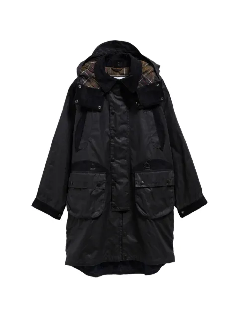 Barbour waxed-cotton hooded coat
