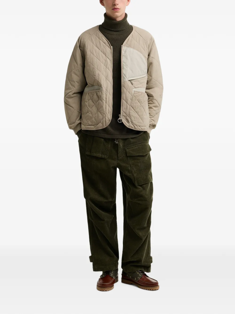 Barbour Gewatteerd jack met rits Beige