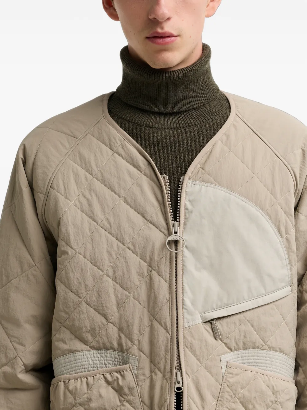 Barbour Gewatteerd jack met rits Beige