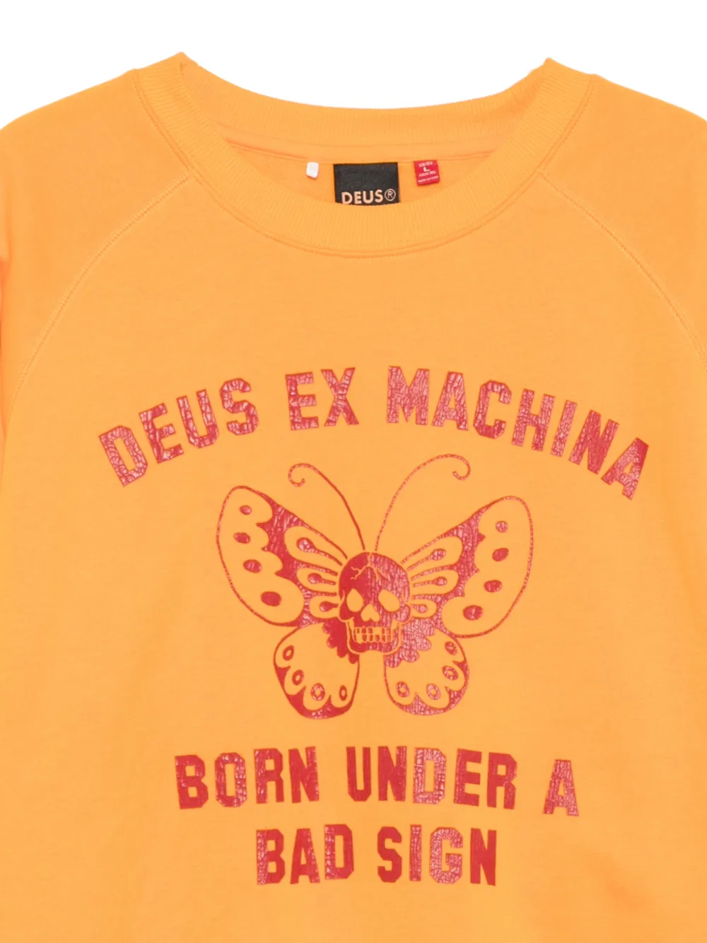 Deus Ex Machina Sweater met grafische print en raglanmouwen Oranje