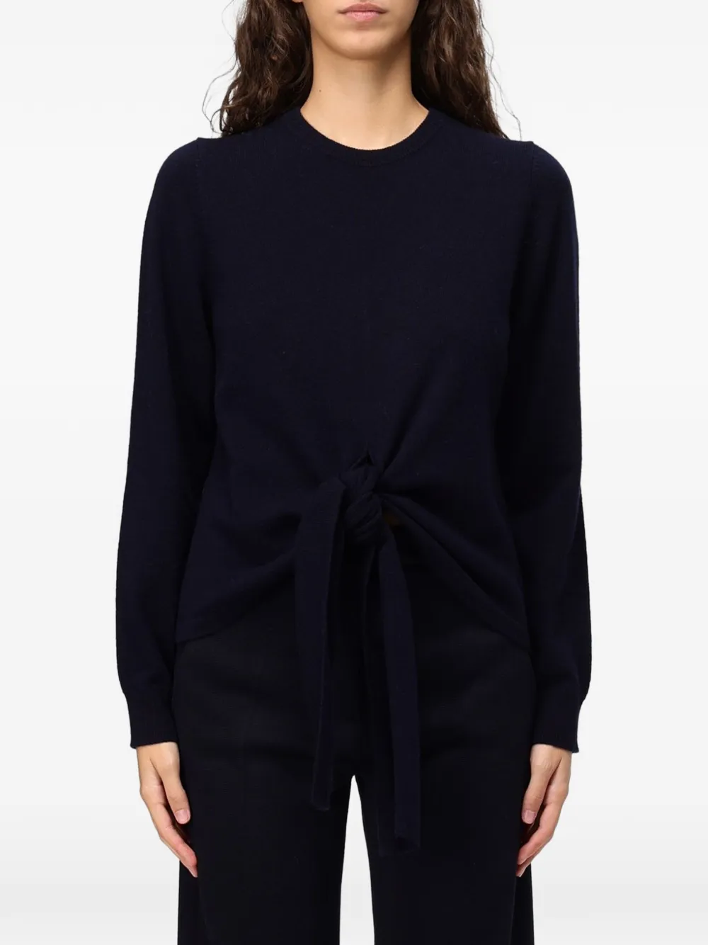 Tela tie-waist asymmetric sweater - Blu