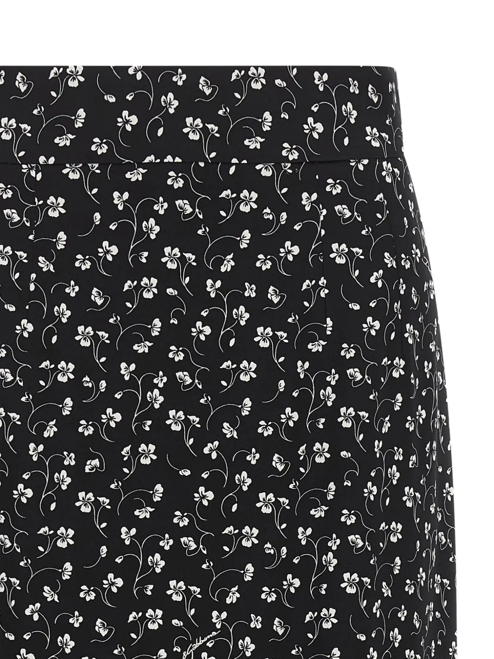Dolce & Gabbana floral-print midi pencil skirt Zwart