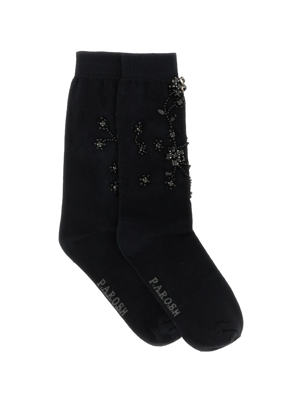 P.A.R.O.S.H. crystal-embellished floral socks - Nero