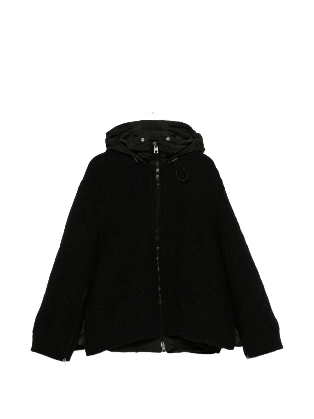 Ermanno Scervino cable-knit hooded jacket Zwart