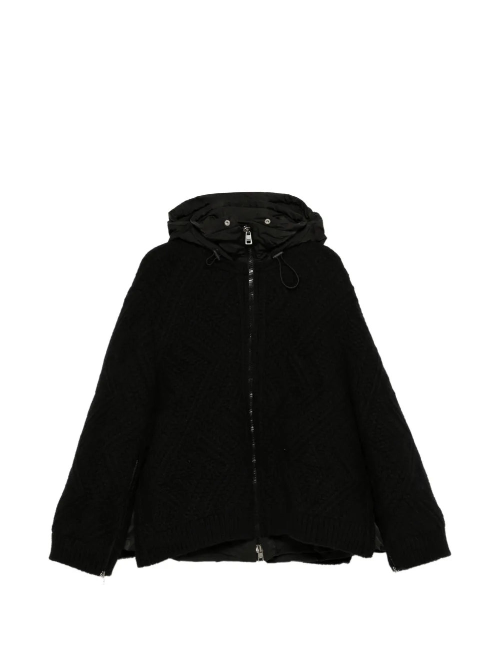 Ermanno Scervino cable-knit hooded jacket Zwart